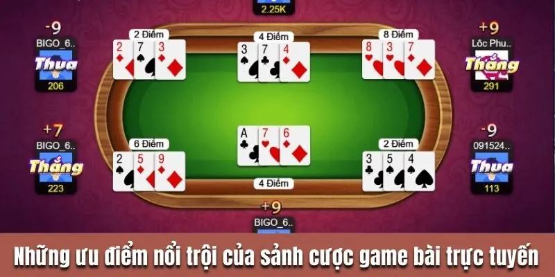 Những ưu điểm nổi trội của sảnh cược game bài trực tuyến